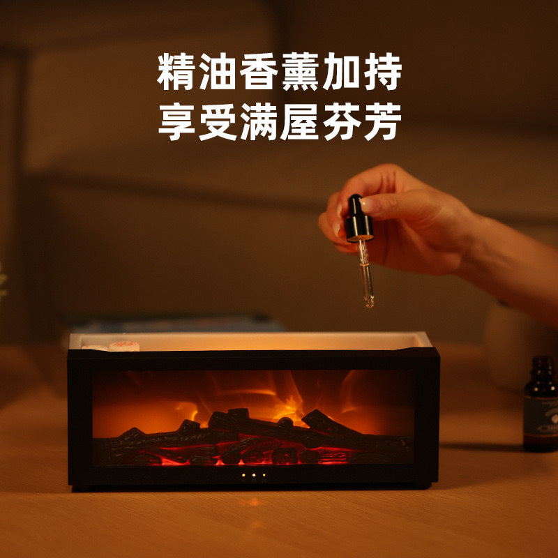 Fireplace aromatherapy machine colorful atmosphere light desktop small flame humidifier home fireplace flame aromatherapy machine gift